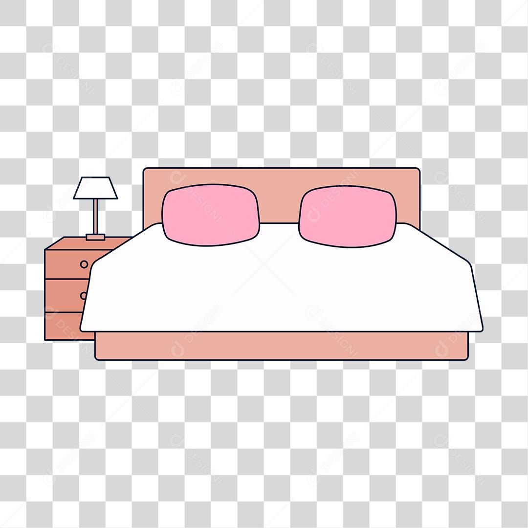 Desenho de cama de casal