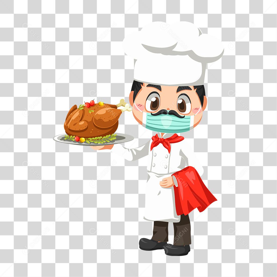 Desenho de homem chefe de cozinha