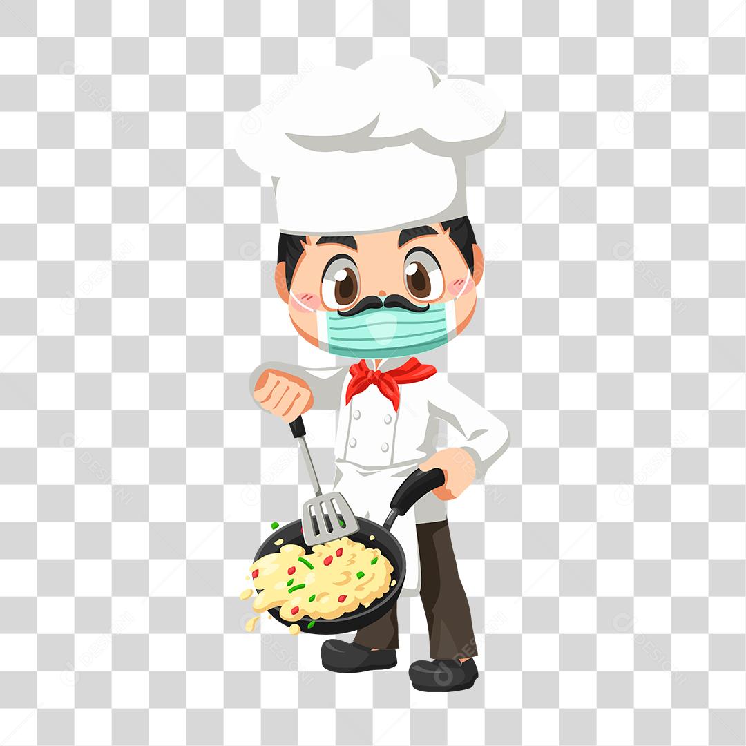 Desenho de homem chefe de cozinha