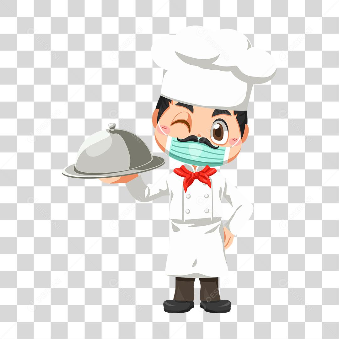 Desenho de homem chefe de cozinha