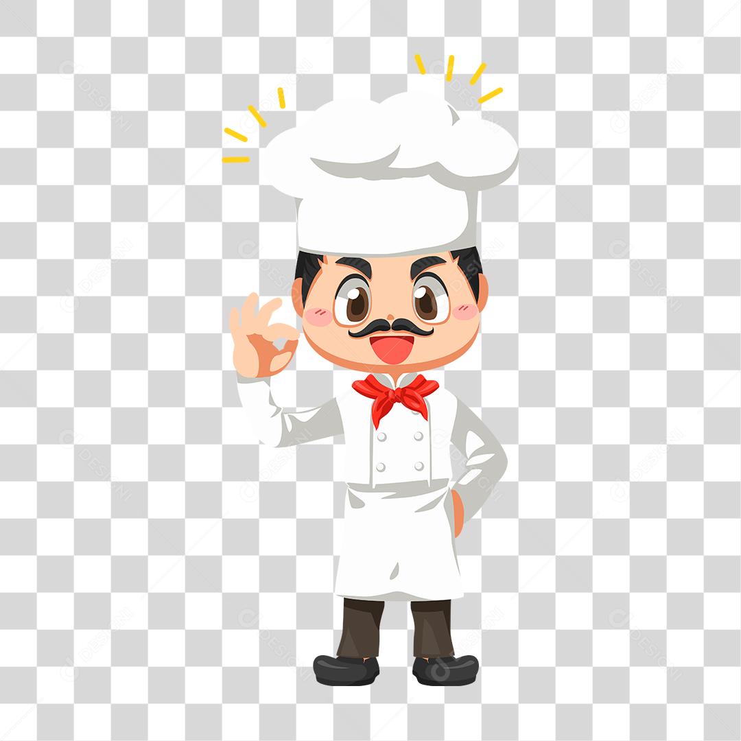 Desenho de homem chefe de cozinha