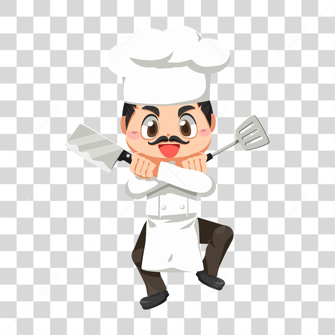 Desenho de chefe de cozinha comida restaurante