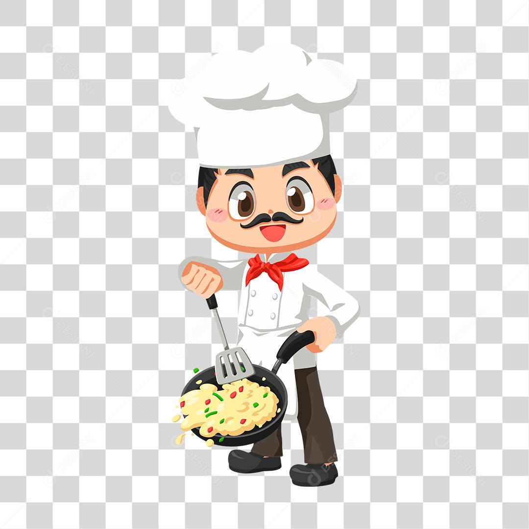 Desenho de chefe de cozinha comida restaurante