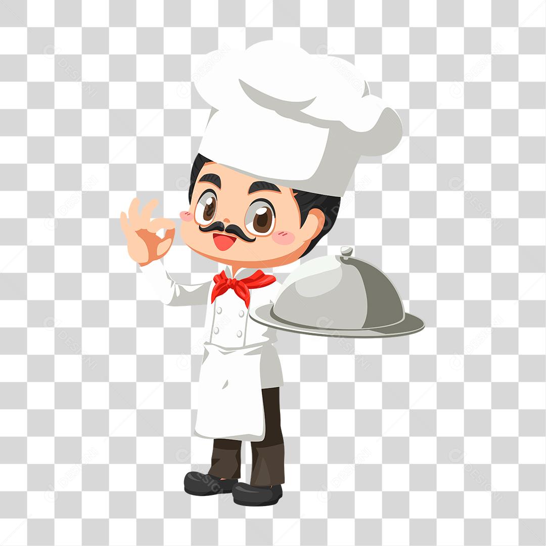 Desenho de chefe de cozinha comida restaurante