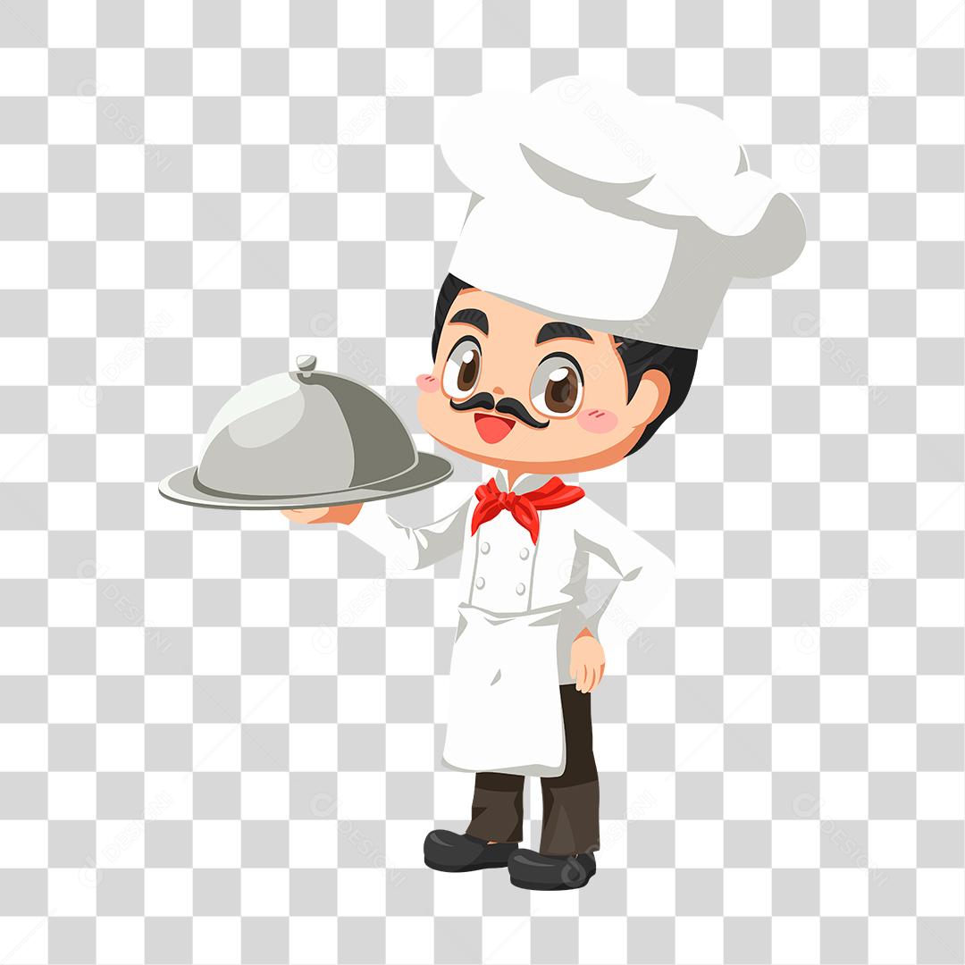 Desenho de chefe de cozinha comida restaurante