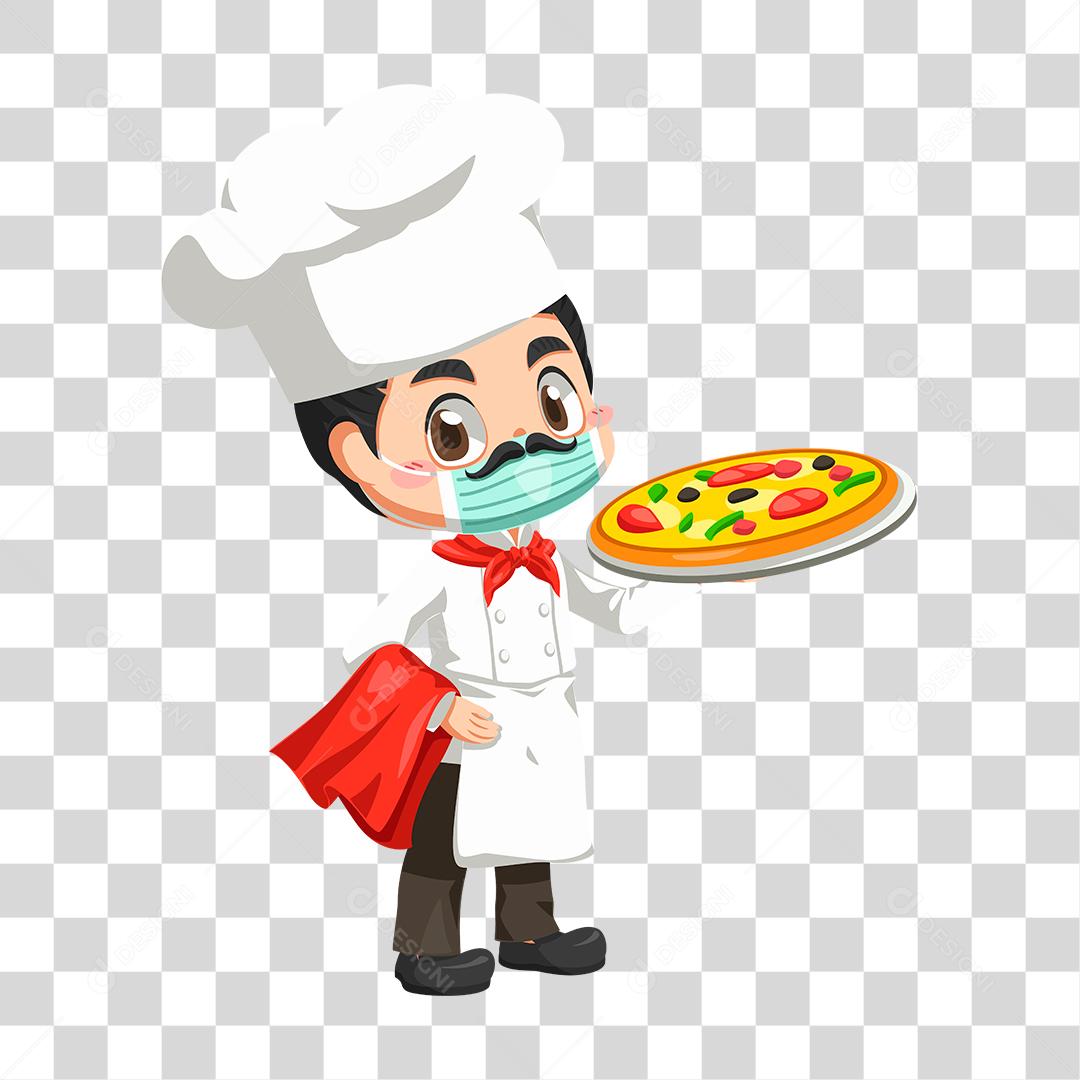 Desenho de chefe de cozinha comida restaurante