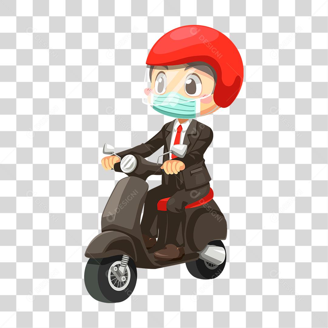 Desenho de pessoa pilotando motocicleta