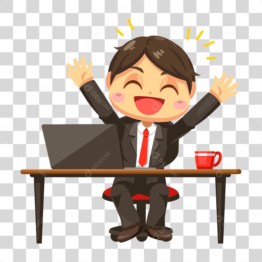 Desenho de homem empresário pessoa bem sucedida