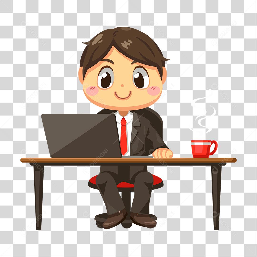 Desenho de homem empresário pessoa bem sucedida