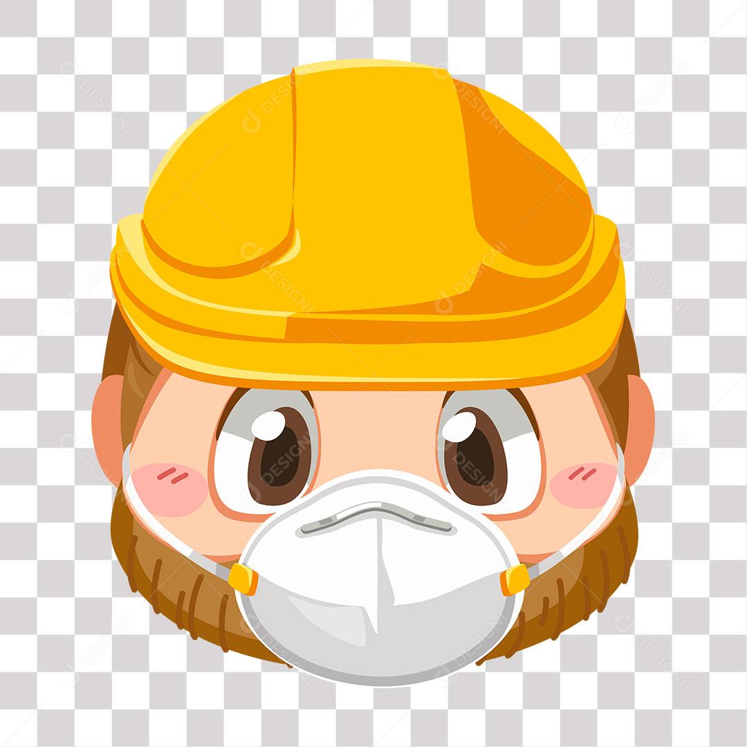 desenho de cabeça de construtor de obras