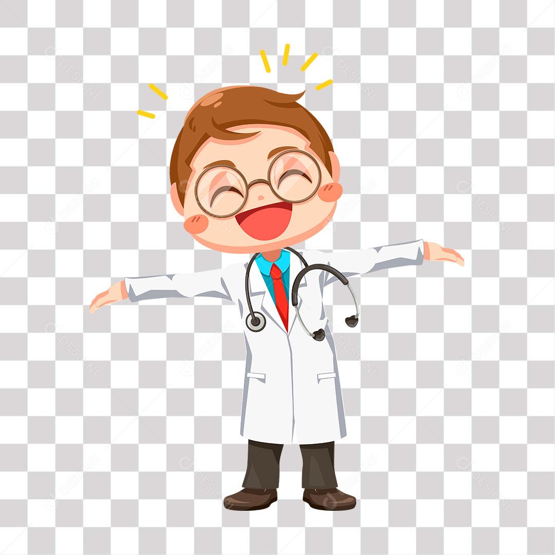 desenho de doutor feliz