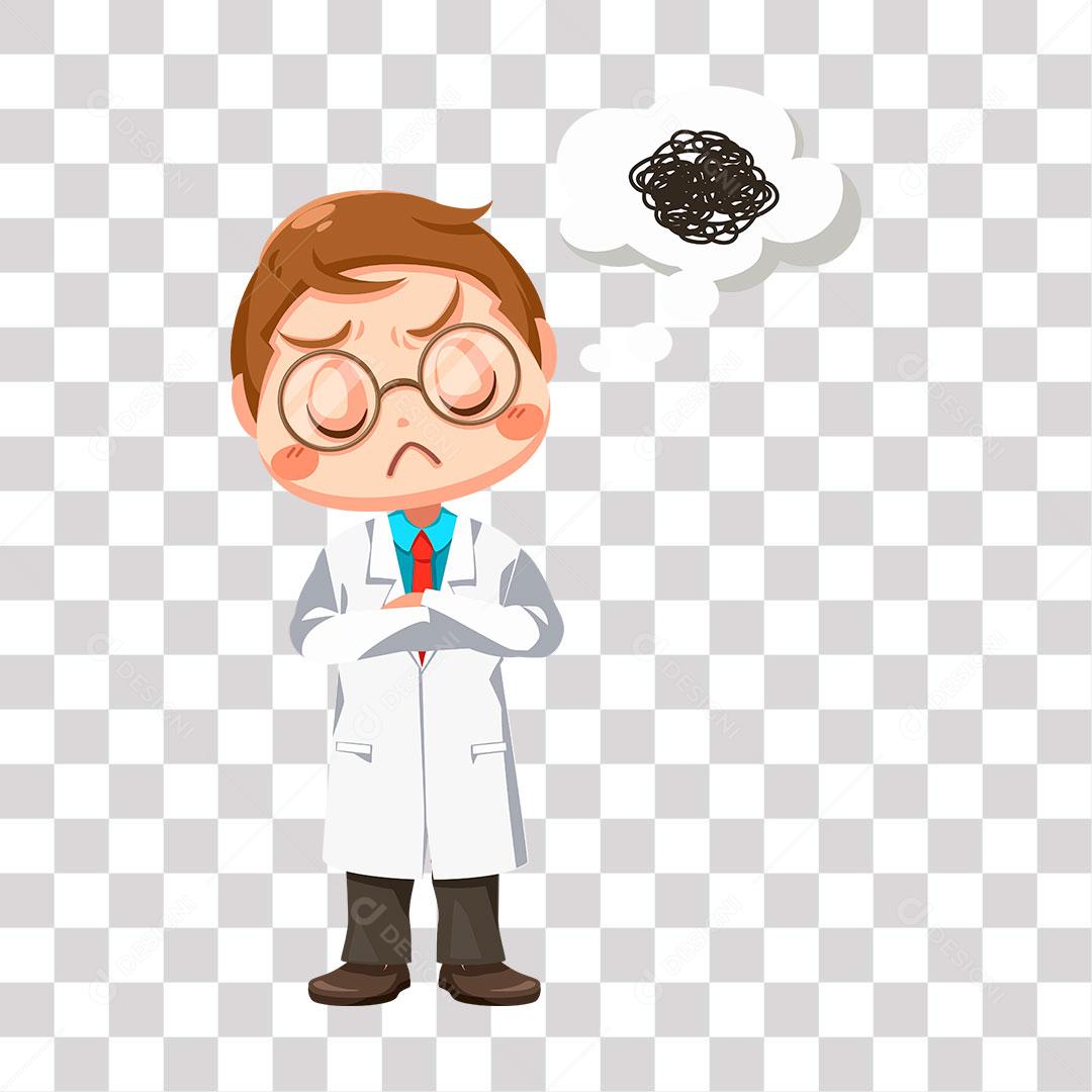 desenho de doutor com stressado