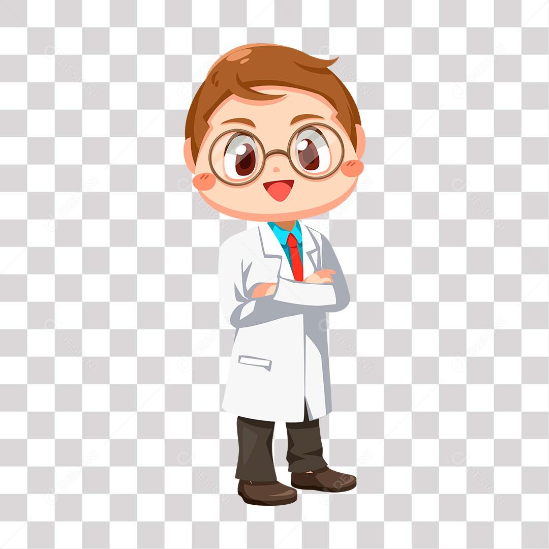 desenho de doutor com braços cruzados