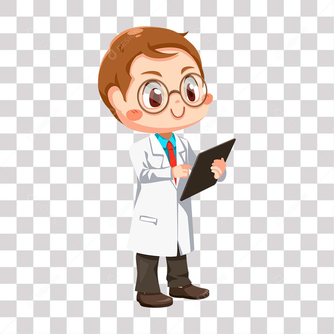 desenho de doutor com planilha