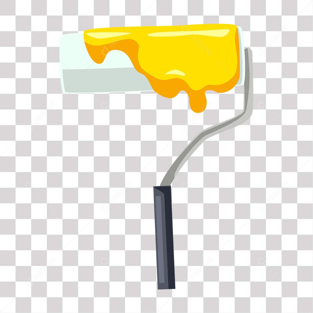 desenho de rolo de pintura de casa