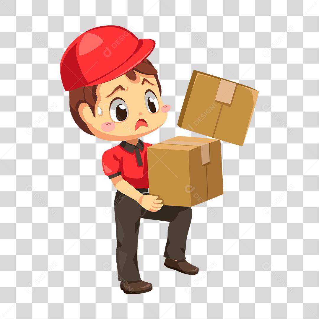 Desenho de pessoa entregando caixa