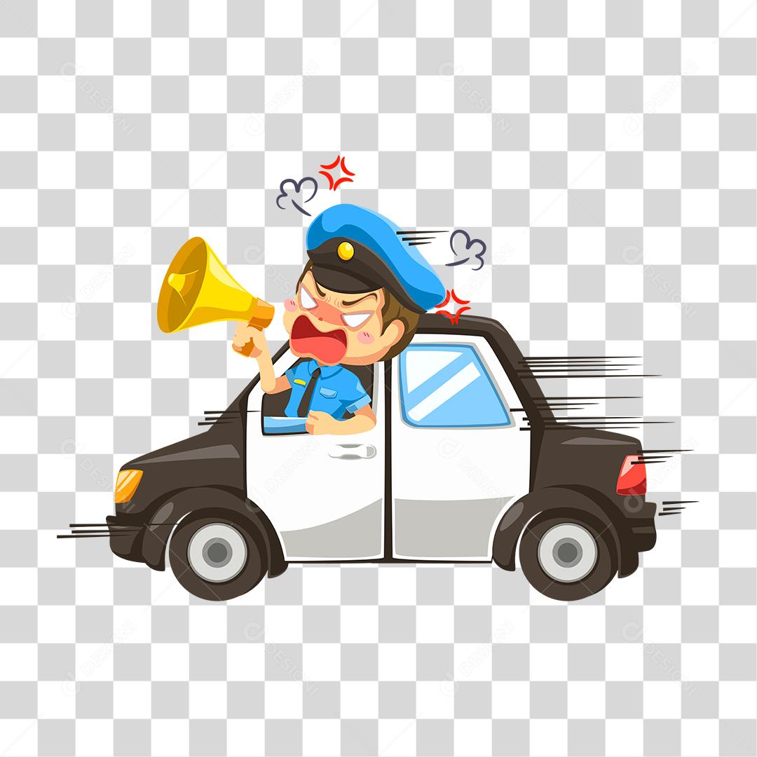 Desenho de policial concluindo seu trabalho