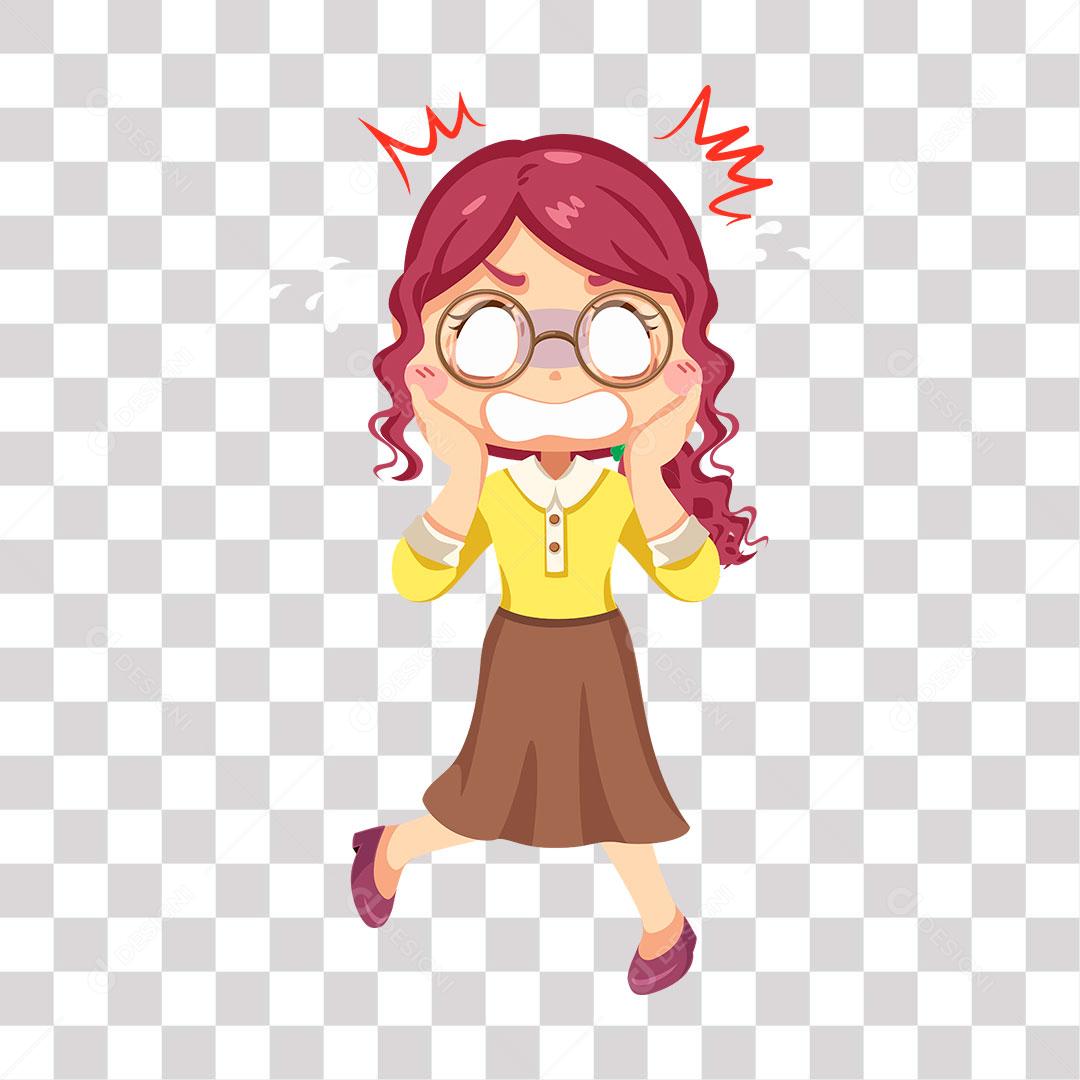 desenho de professora com cara de espanto