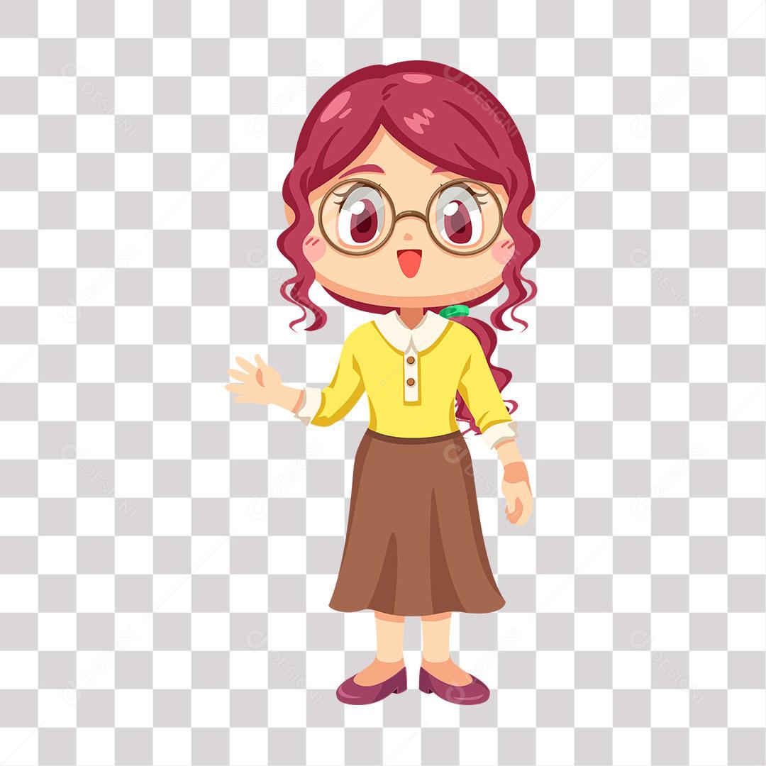 desenho de maenina fazendo sinal com a  mão