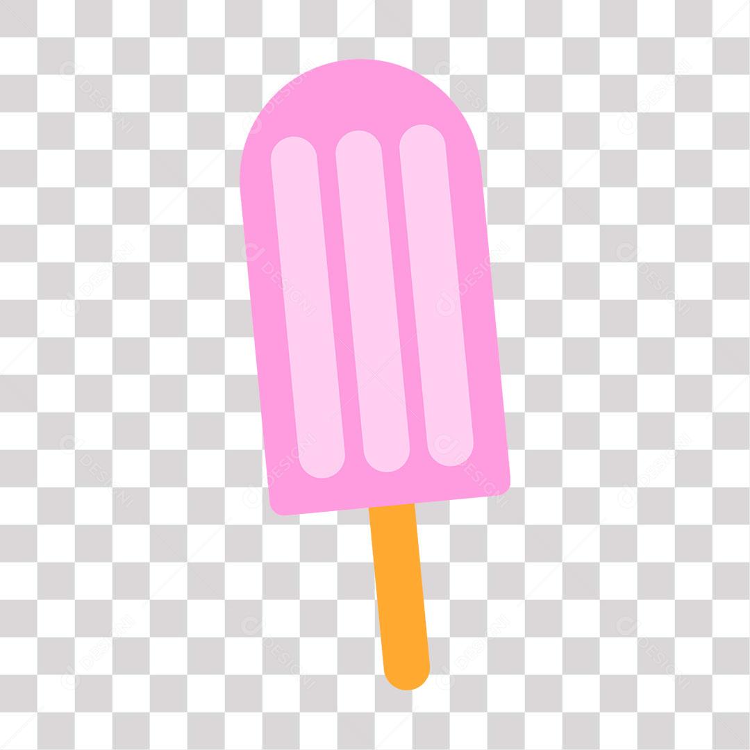 desenho de picolé de morango