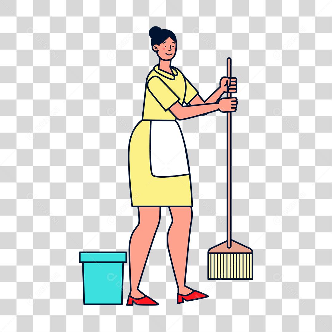 Desenho de mulher empregada domestica