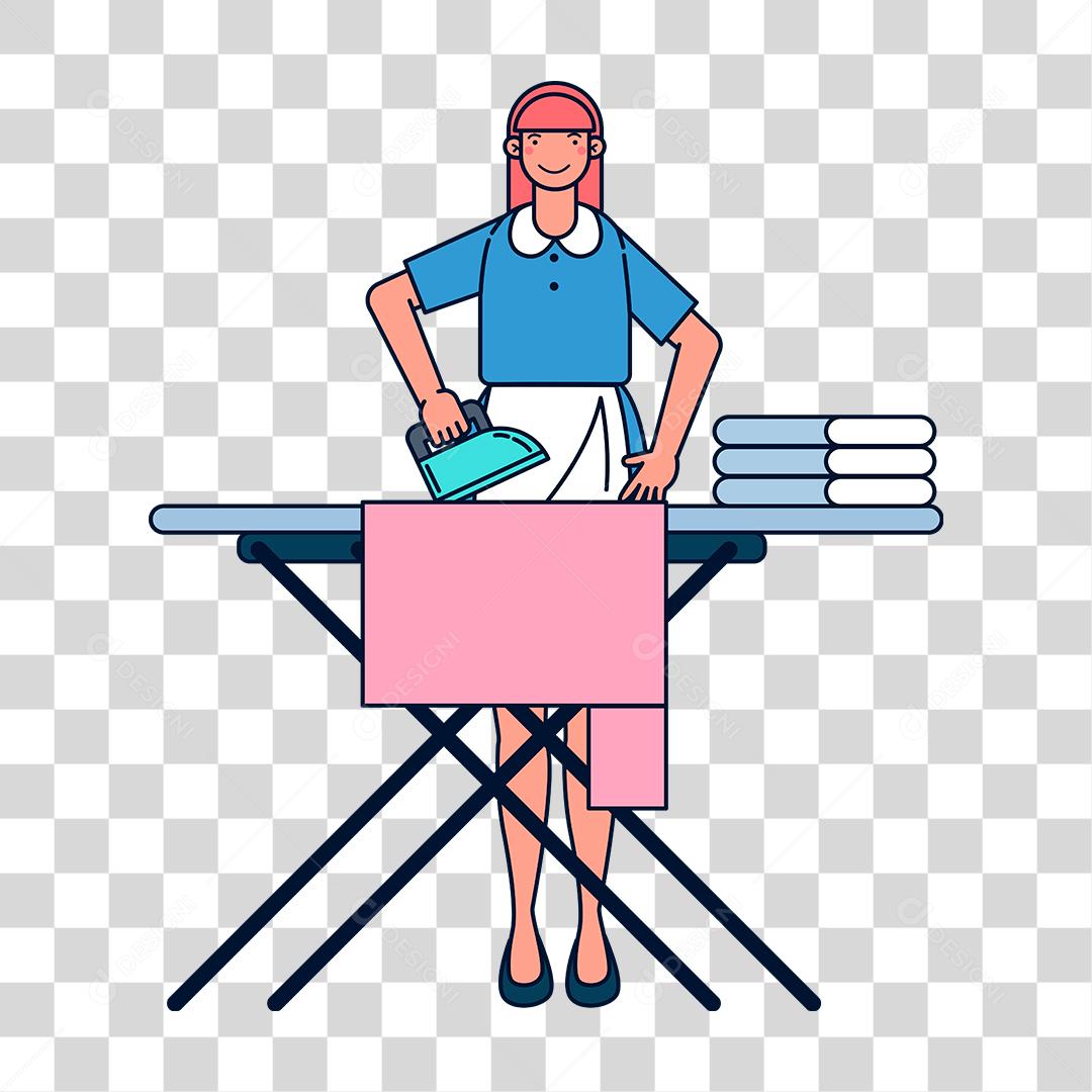 Desenho de mulher empregada domestica