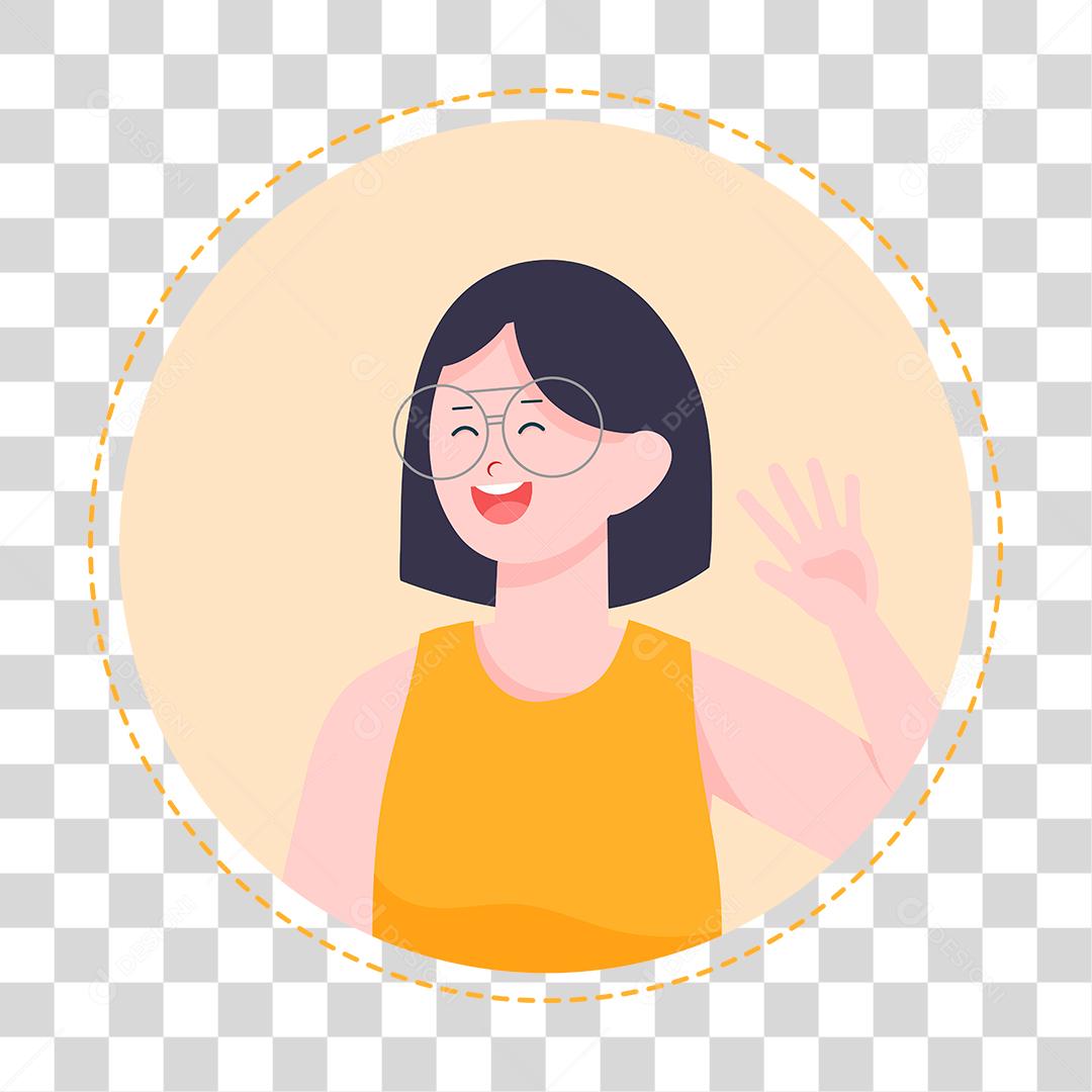 Desenho de mulher feliz