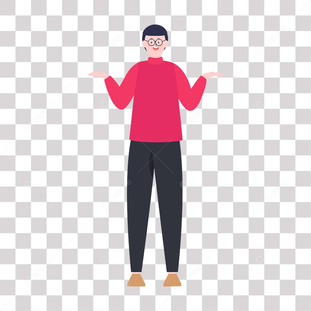 desenho de homem fazendo sinal com as mãos