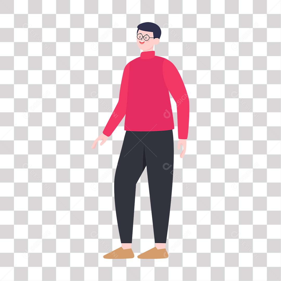 desenho de homem parado como ese estivese conversando