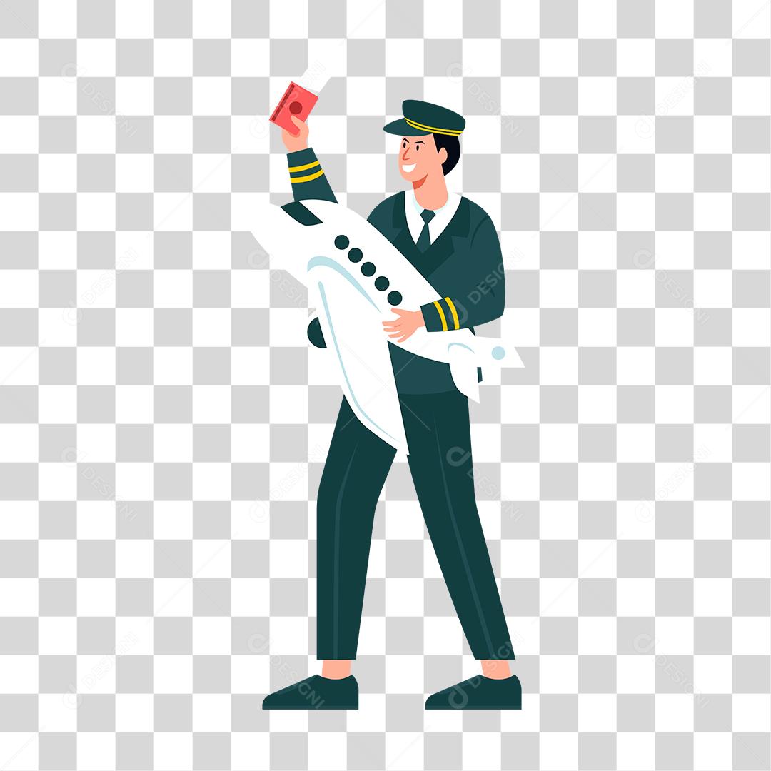 Desenho de homem copiloto