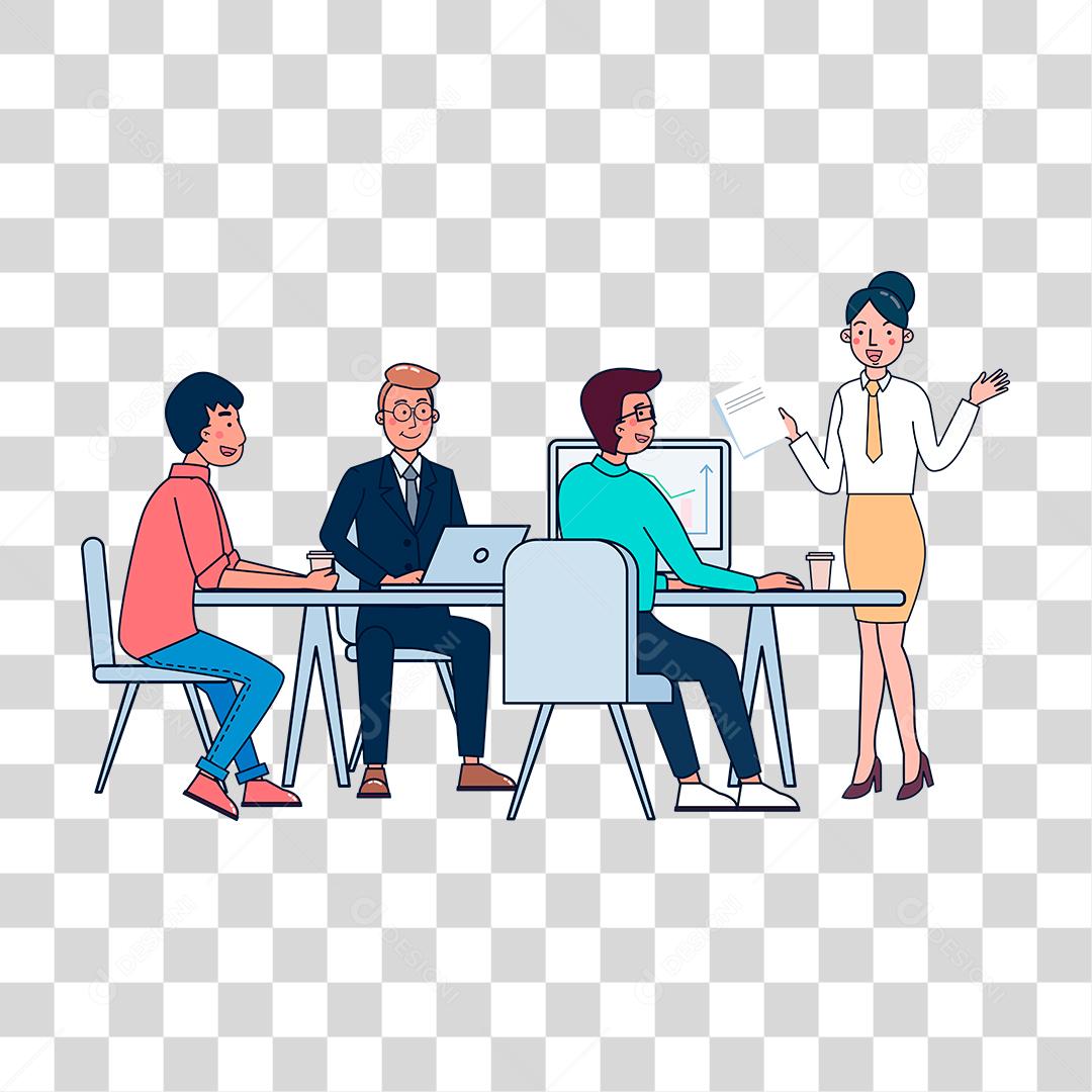 Desenho de pessoas escritorios