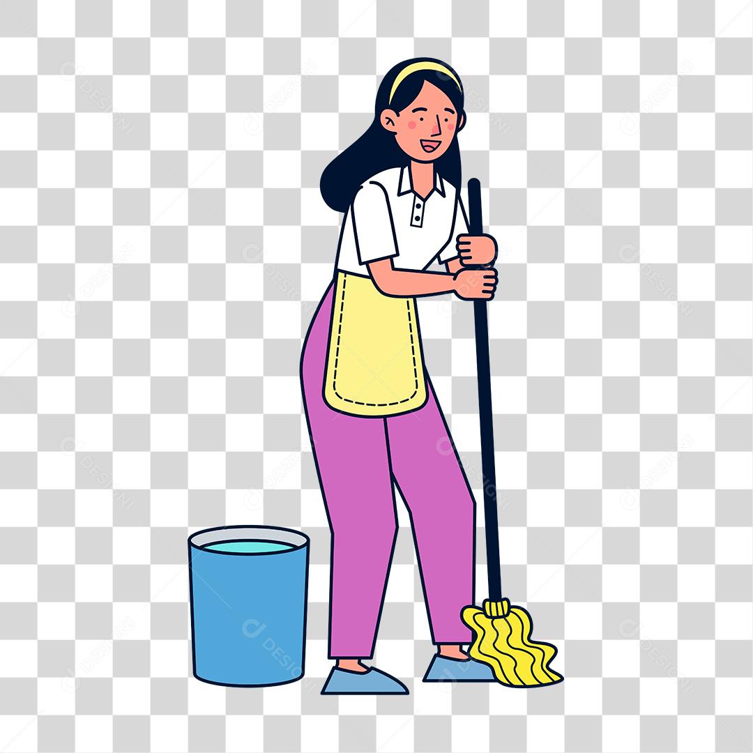 Desenho de mulher empregada domestica