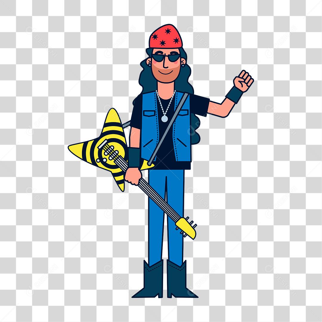 Desenho de homem guitarrista
