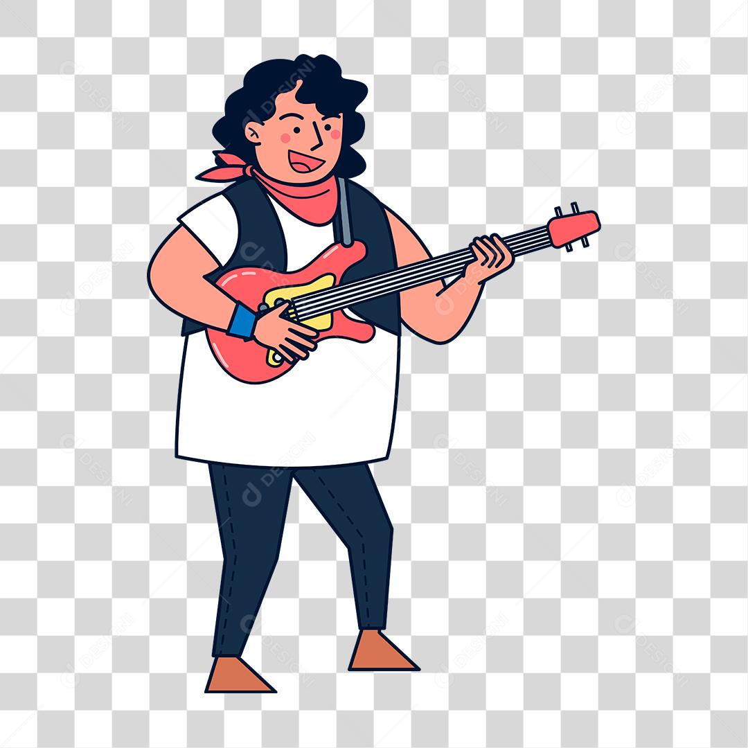 Desenho de homem guitarrista