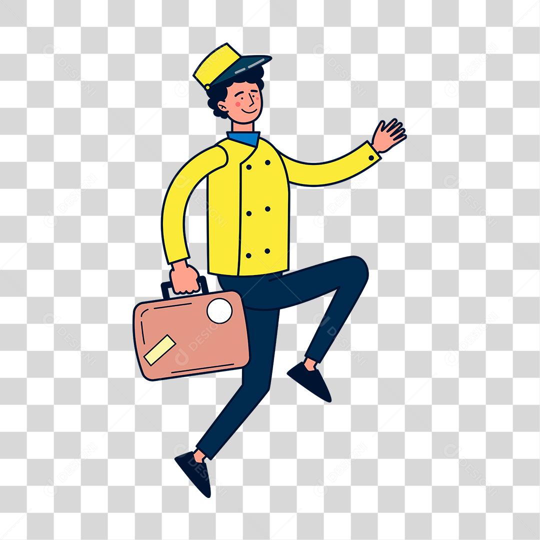 Desenho de homem maleiro trabalhador