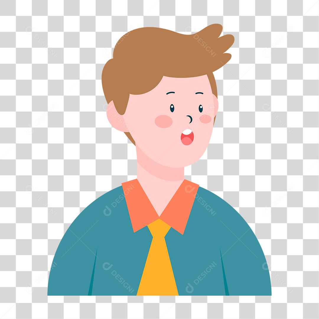 Desenho de um rosto masculino com expressões