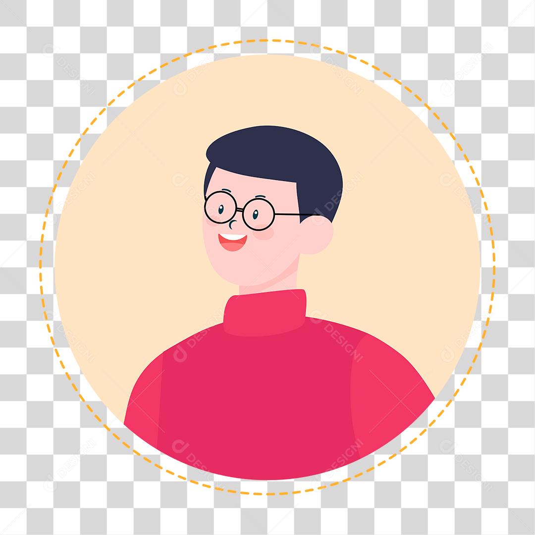 Desenho de um rosto masculino com expressões