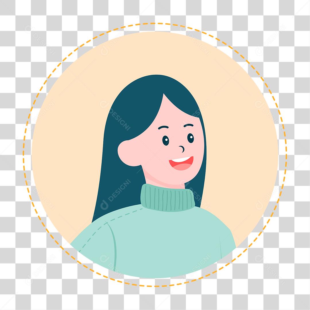 Desenho de um rosto feminino com expressões