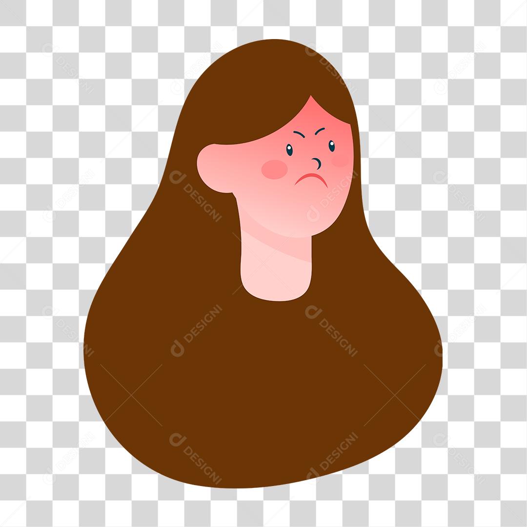 Drawing of a female face with expressions