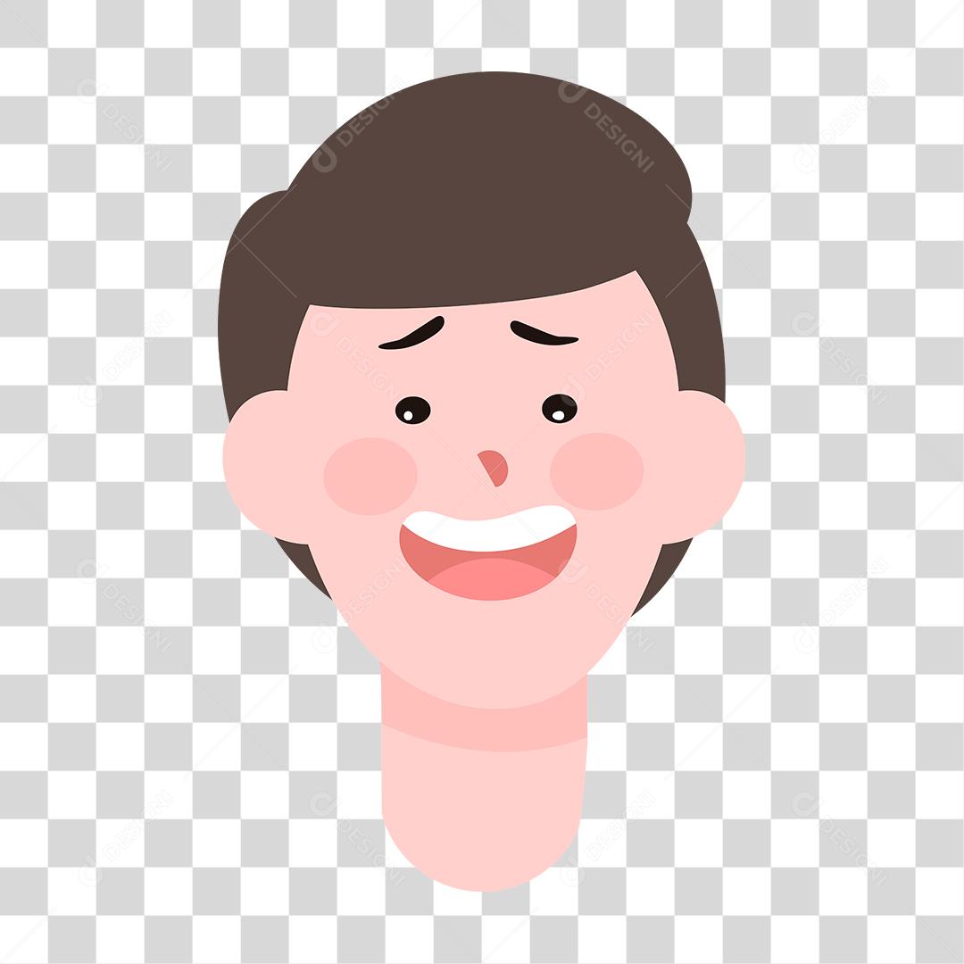 Desenho de um rosto masculino com expressões