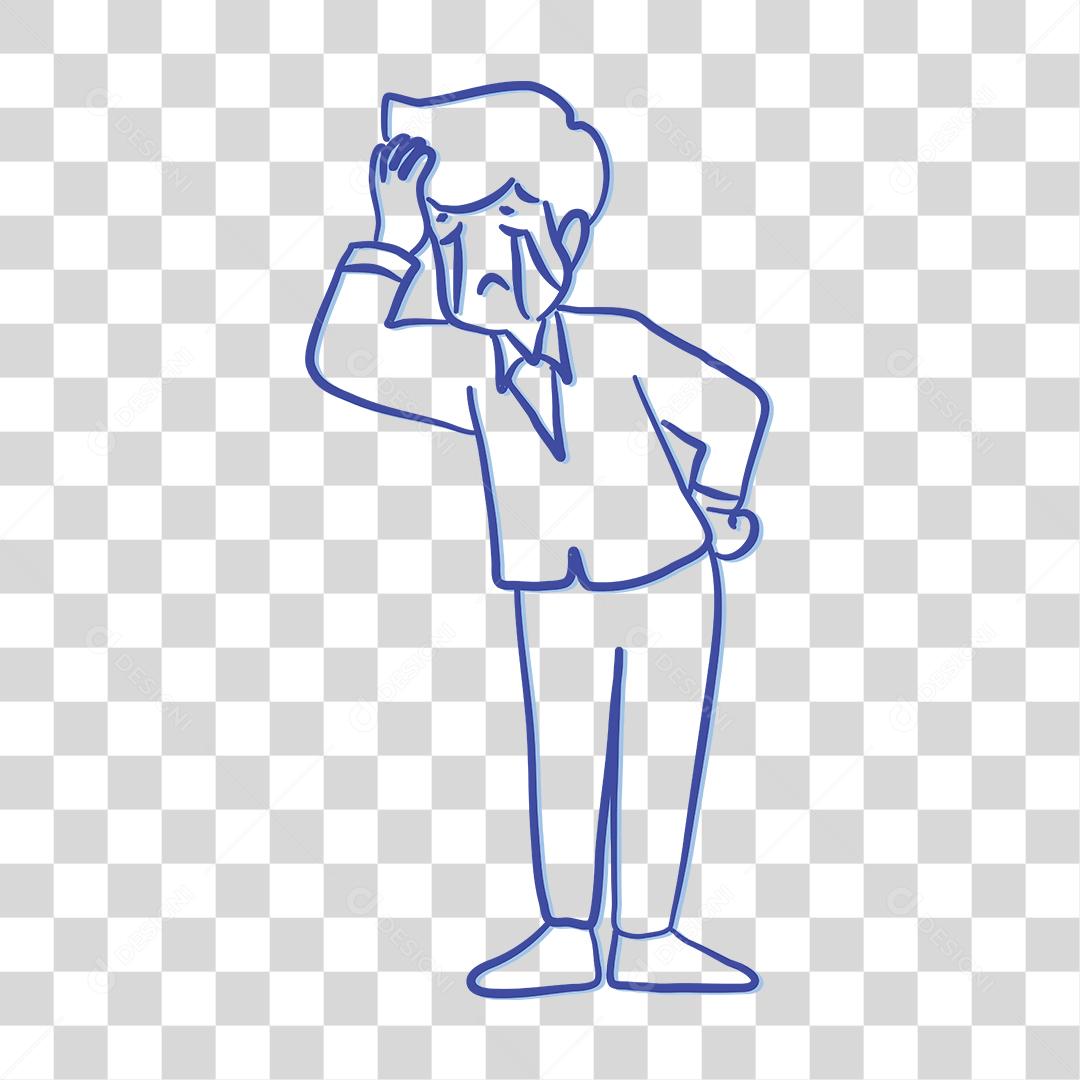 Desenho de homem chorando
