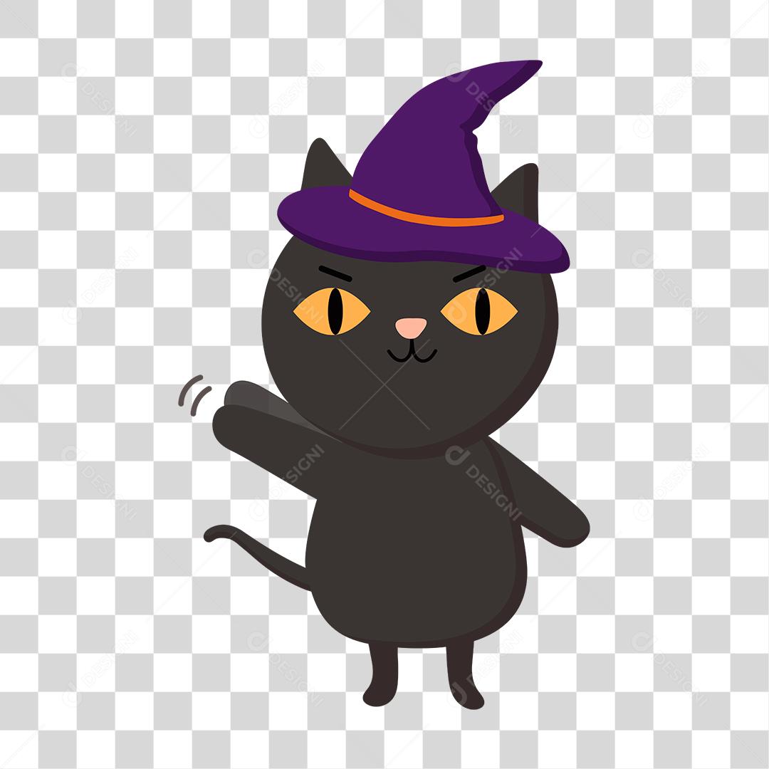 Desenho de gato dia das bruxas