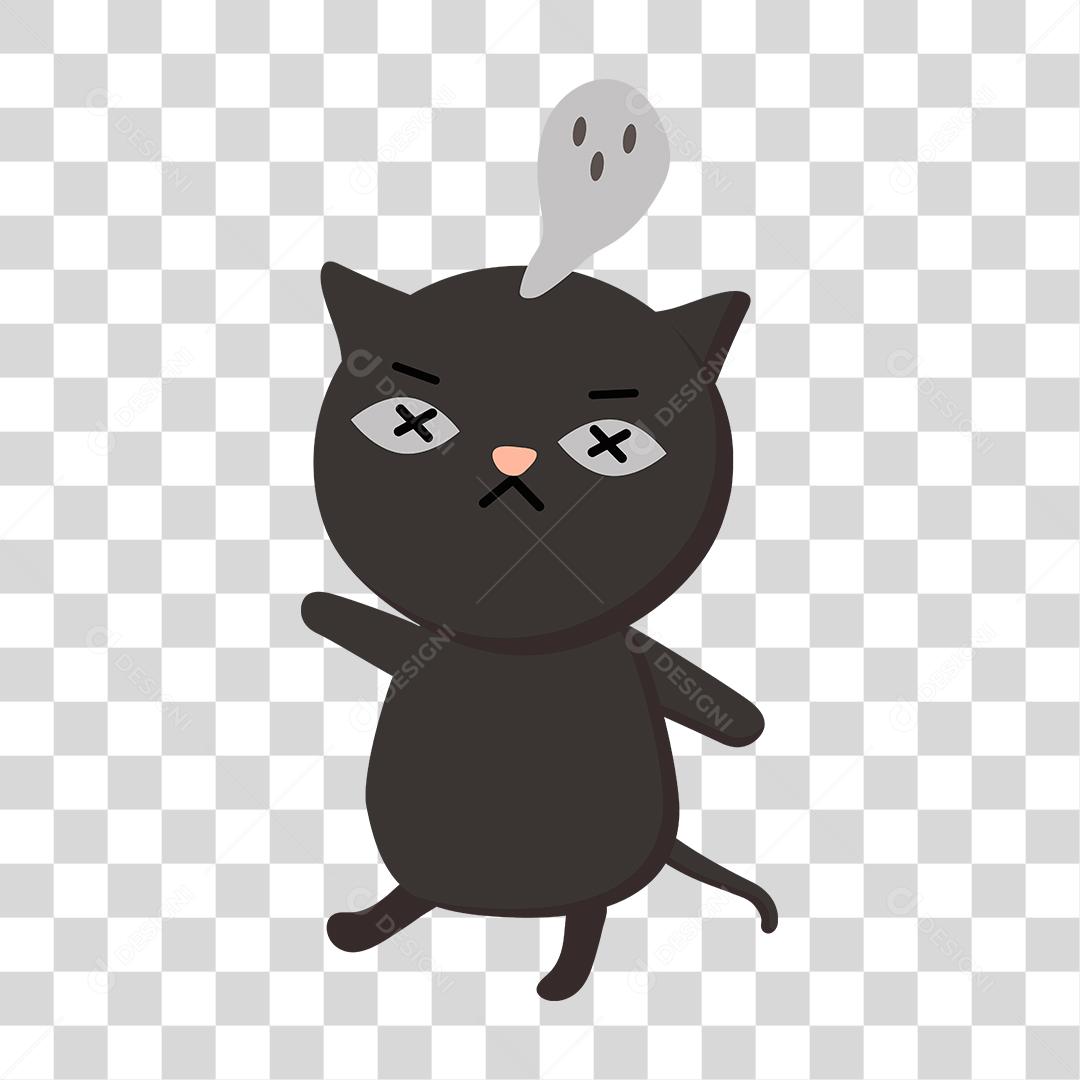 Desenho de gato dia das bruxas