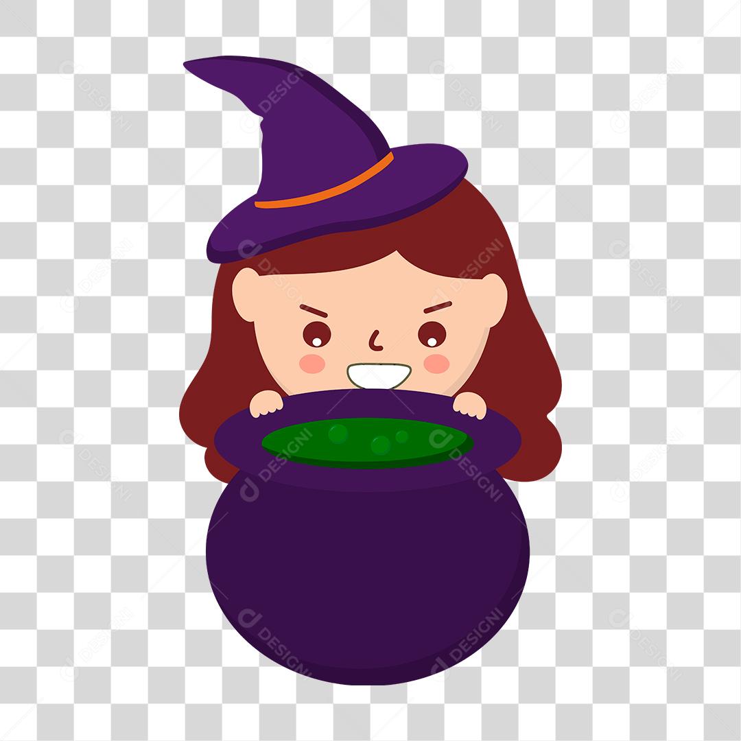 Desenho de mulher fantasiada dia das bruxas