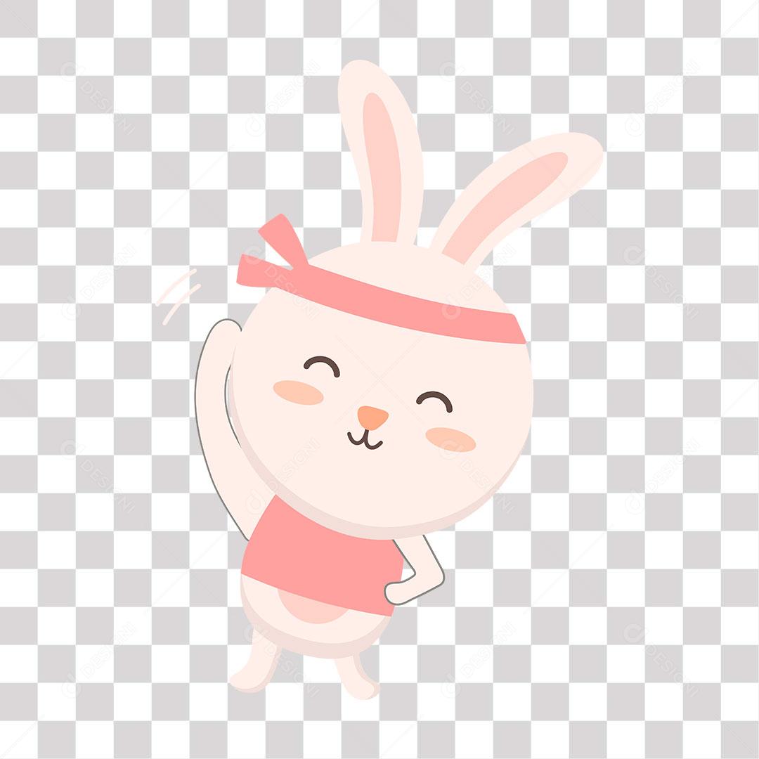 desenho de coelhinha se alongando