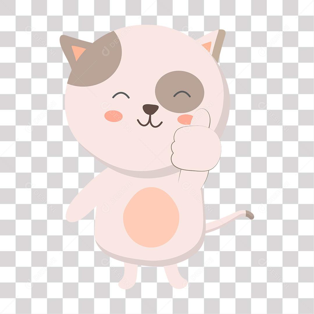 desenho de gatinho fazendo sinal de positivo com a pata