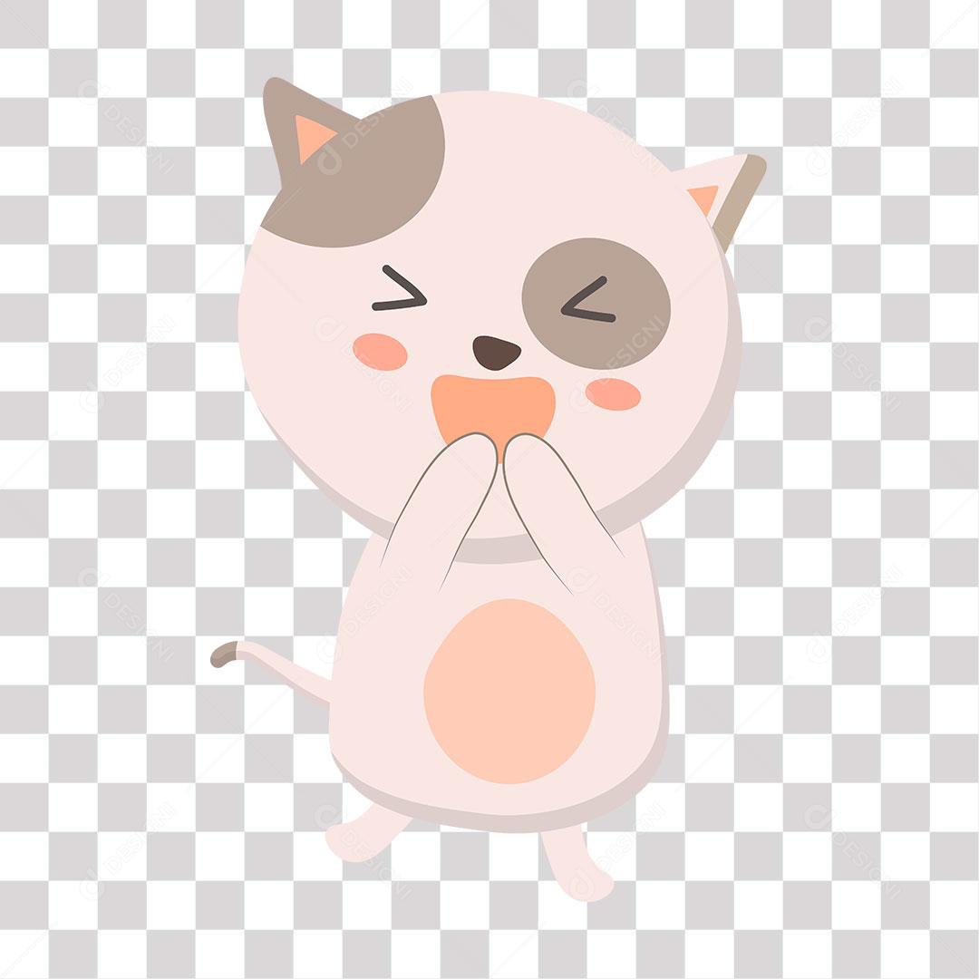 desenho de gatinho feliz contente