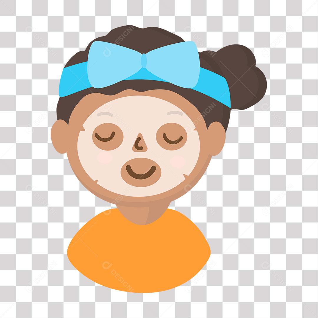 desenho de menina tratando do rosto fazendo limpeza de pele