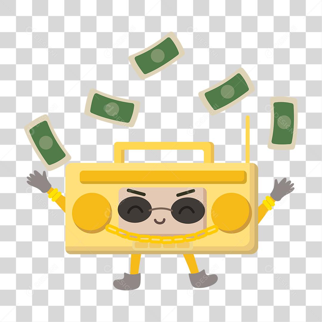 Desenho de caixa de som musica radio