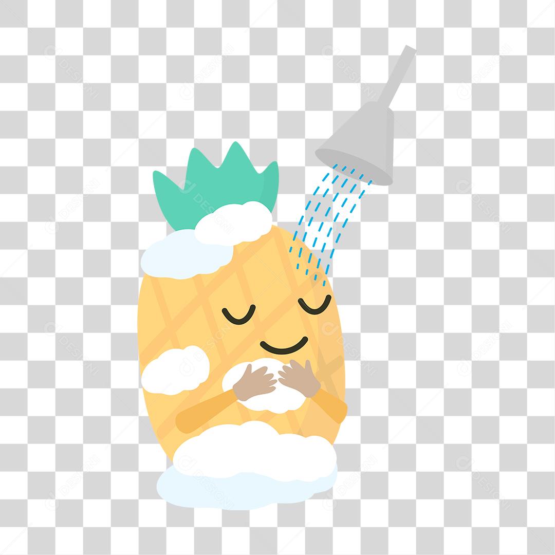 Desenho de abacaxi comida fruta fofinho